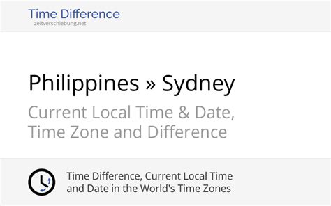 time difference philippines and australia|Sydney, Australia to PHT .